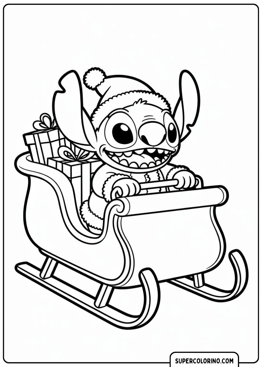 Stitch déguisé en Père Noël