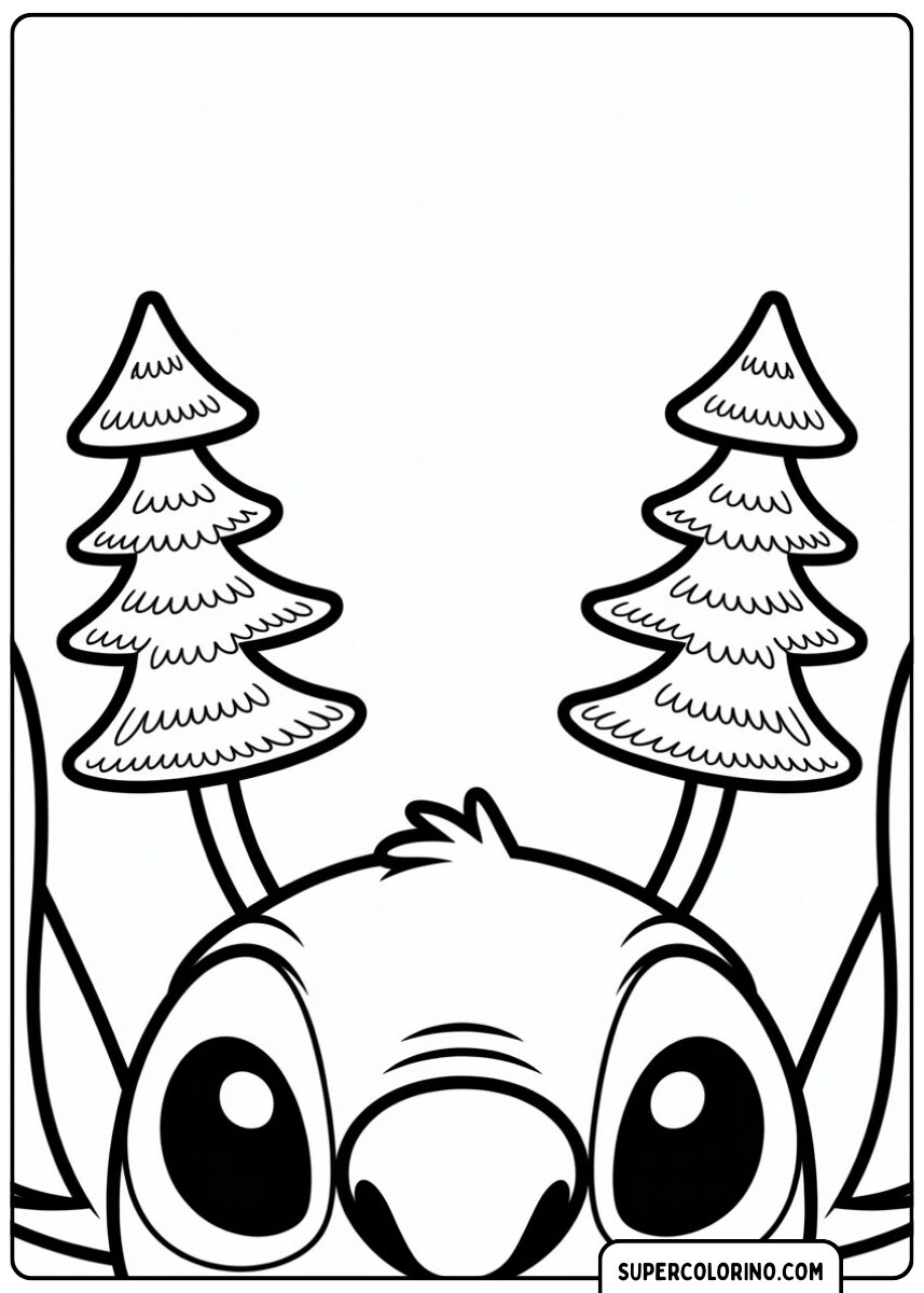 Point avec des bois en forme de sapin de Noël