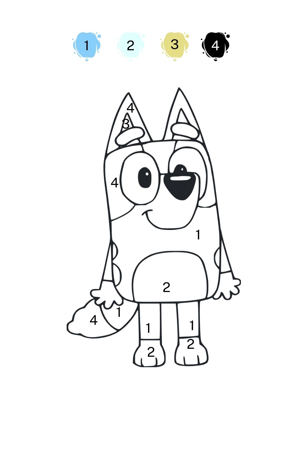 Colora il vivace cagnolino Bluey