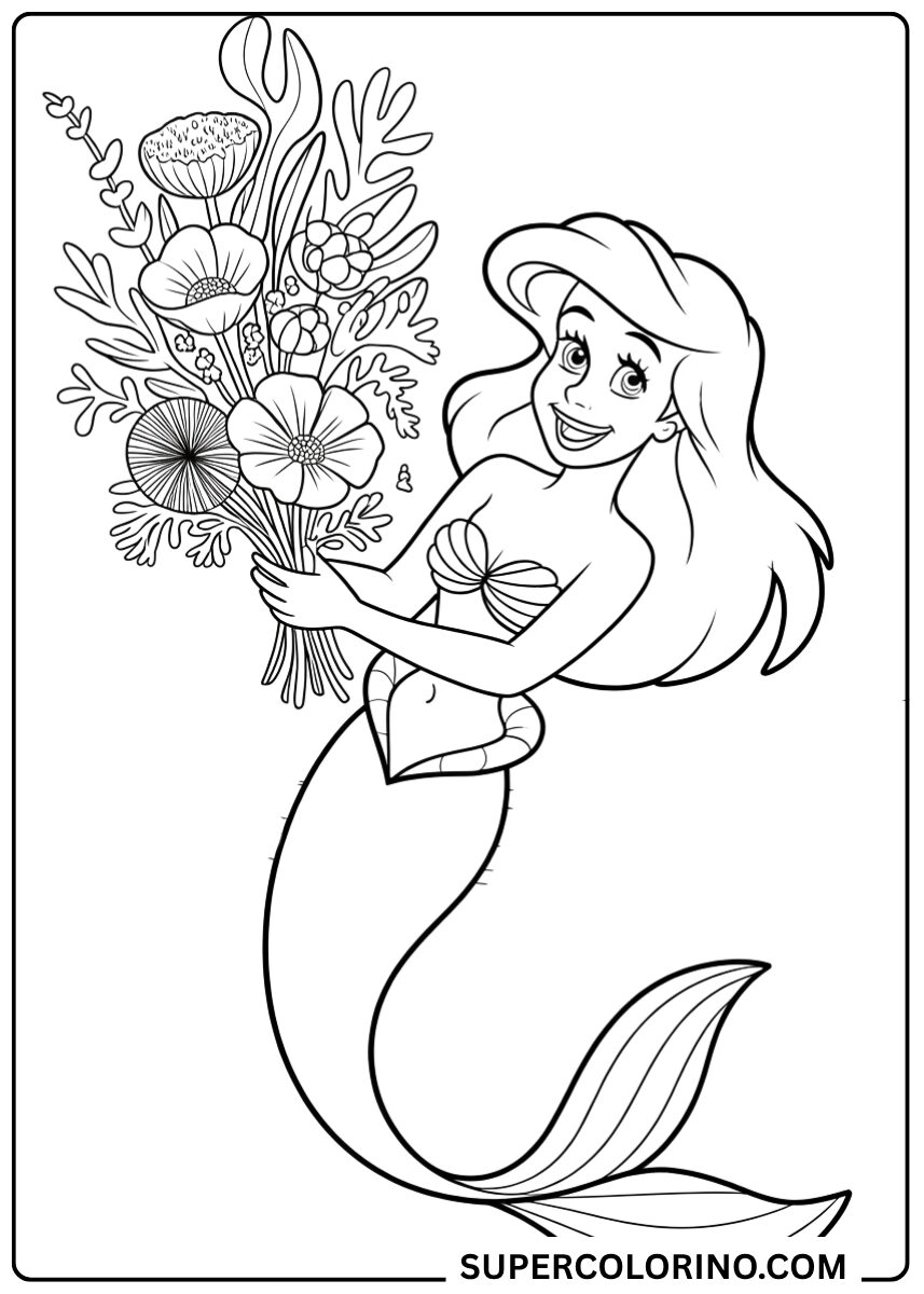 Colora Ariel con il bouquet