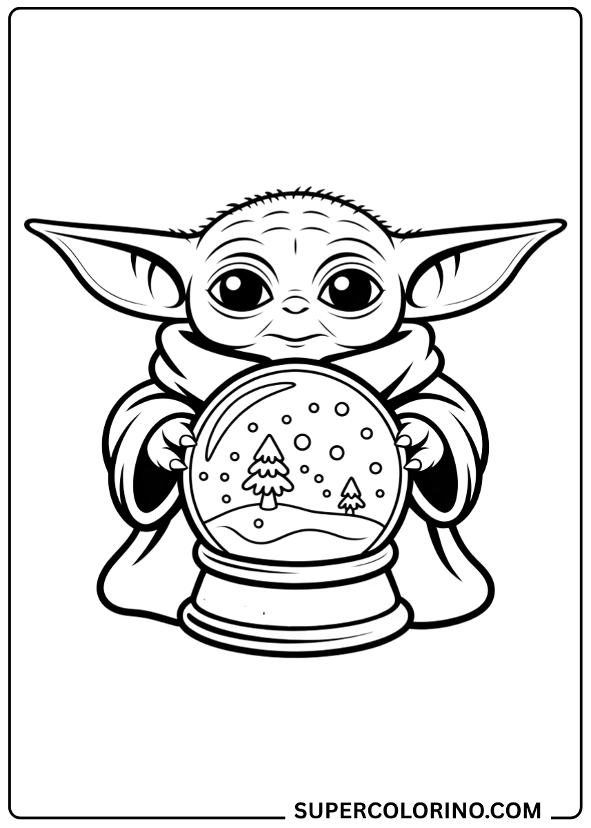 Male Grogu mit dem Schneeball aus