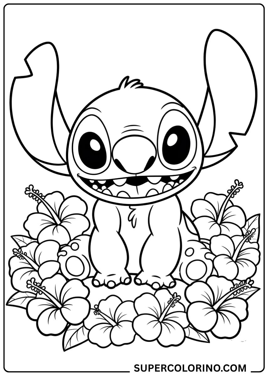 Colora Stitch tra i fiori di ibisco