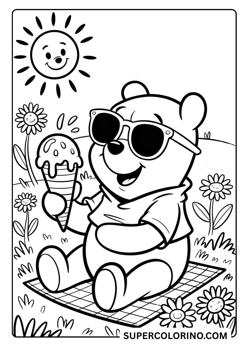 Färben Sie Winnie the Pooh mit Eis