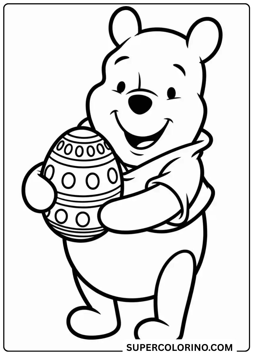 Malen Sie Winnie Puuh und das Osterei aus