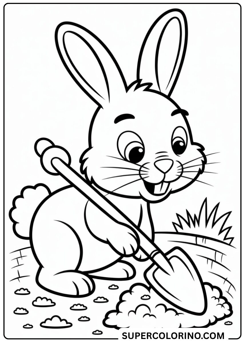 Lapin qui creuse des couleurs