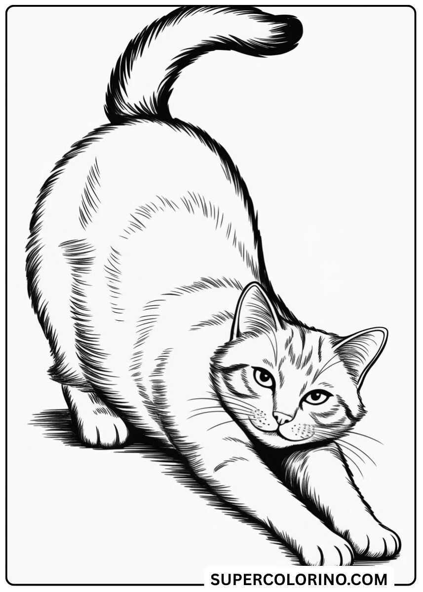 Chat de couleur qui s'étend