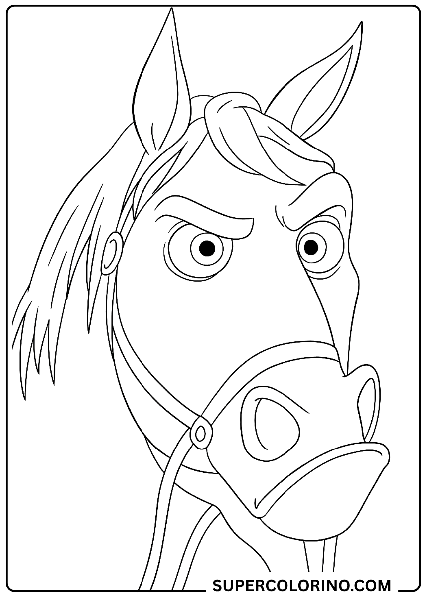 Colorez le cheval avec un regard déterminé