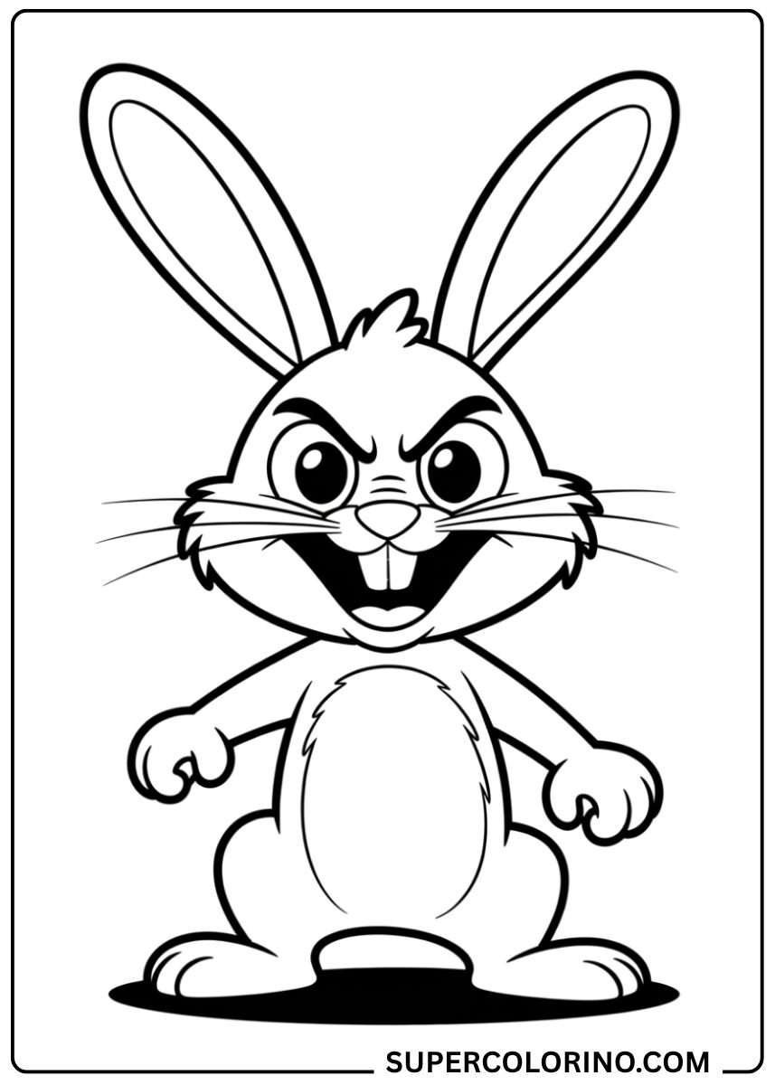Colorie le lapin en colère