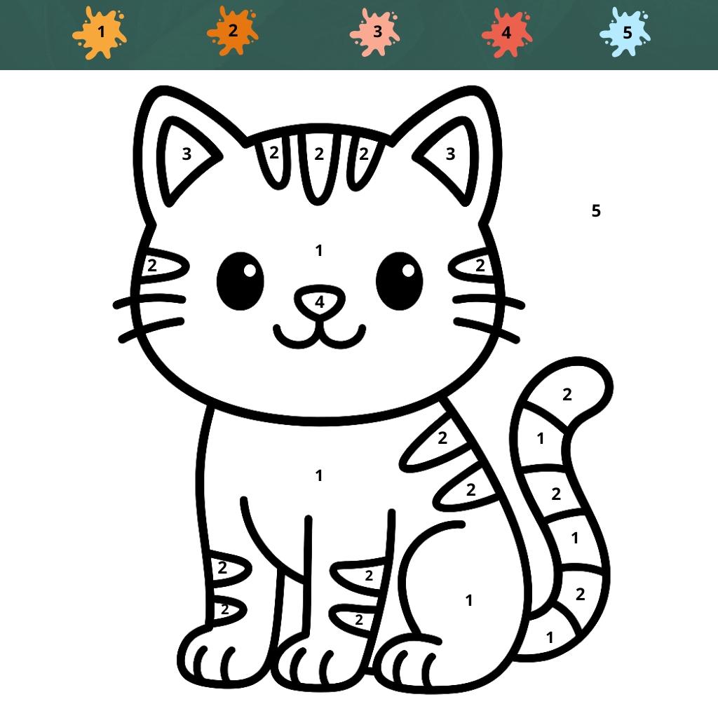 Colorie le joli chat orange