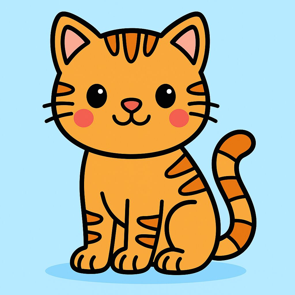 Colorie le joli chat orange