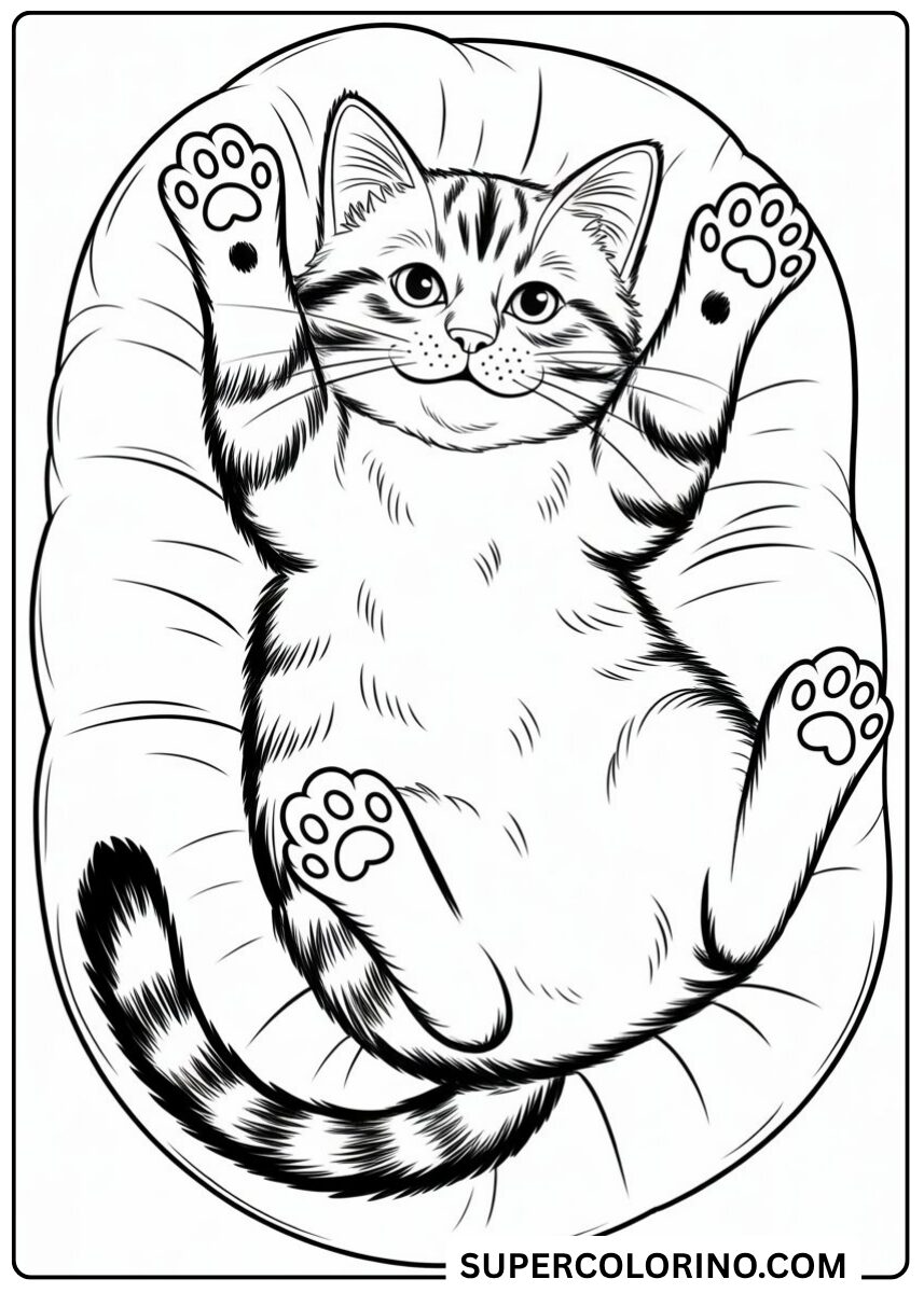 Colorie le chaton face visible