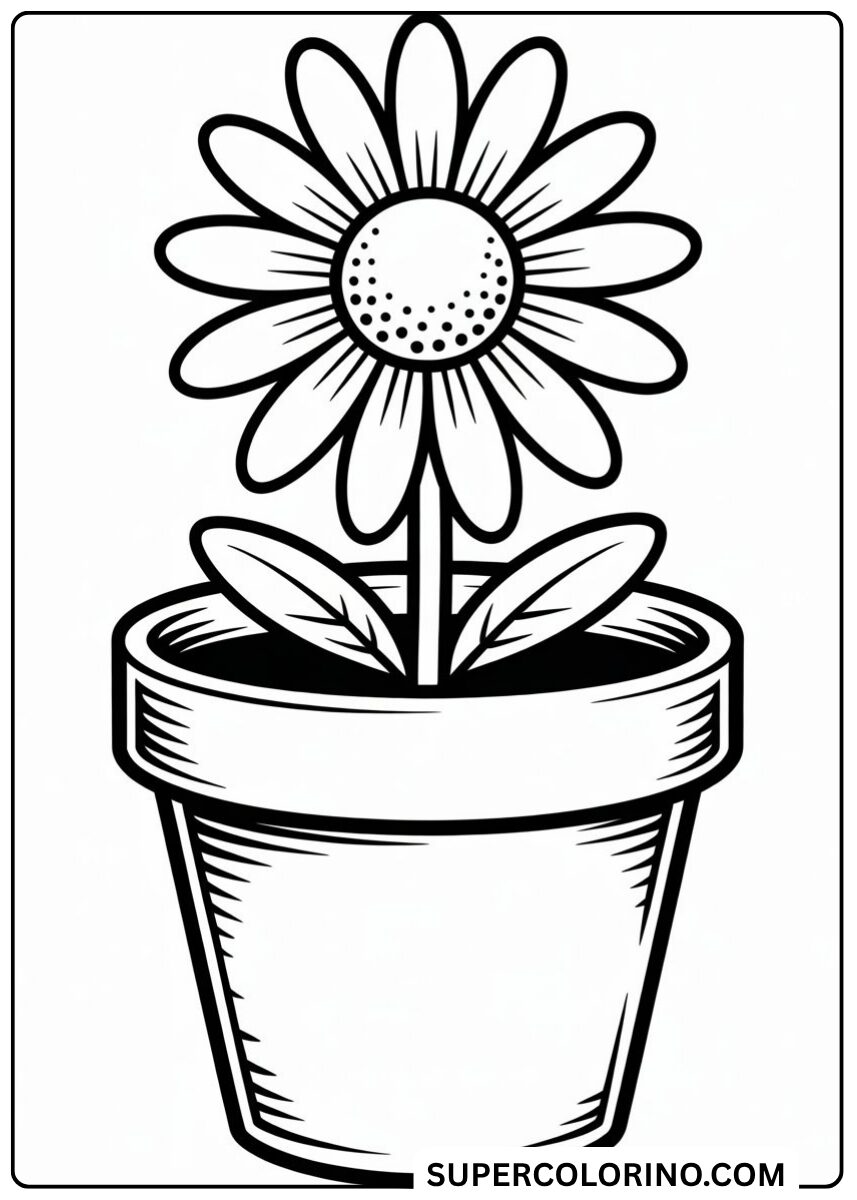Colora la margherita nel vaso