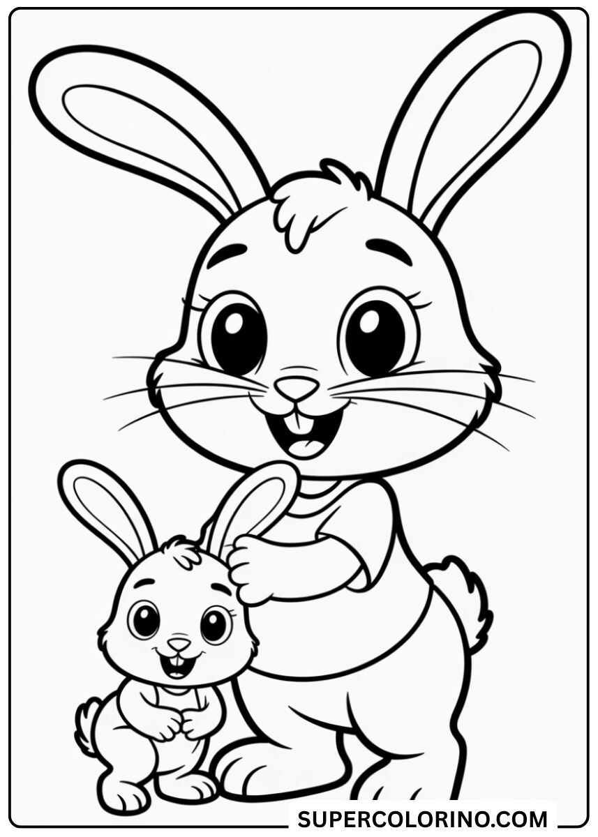 Couleur mère lapin et chiot