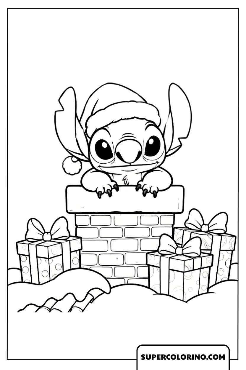 Coloriage Point de Noël dans la cheminée