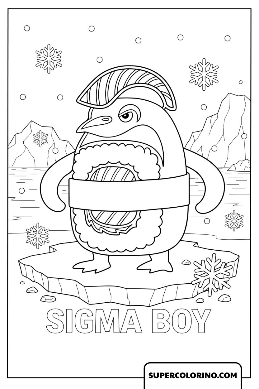 Sigma Boy Brainrot-tekeningen op ijs