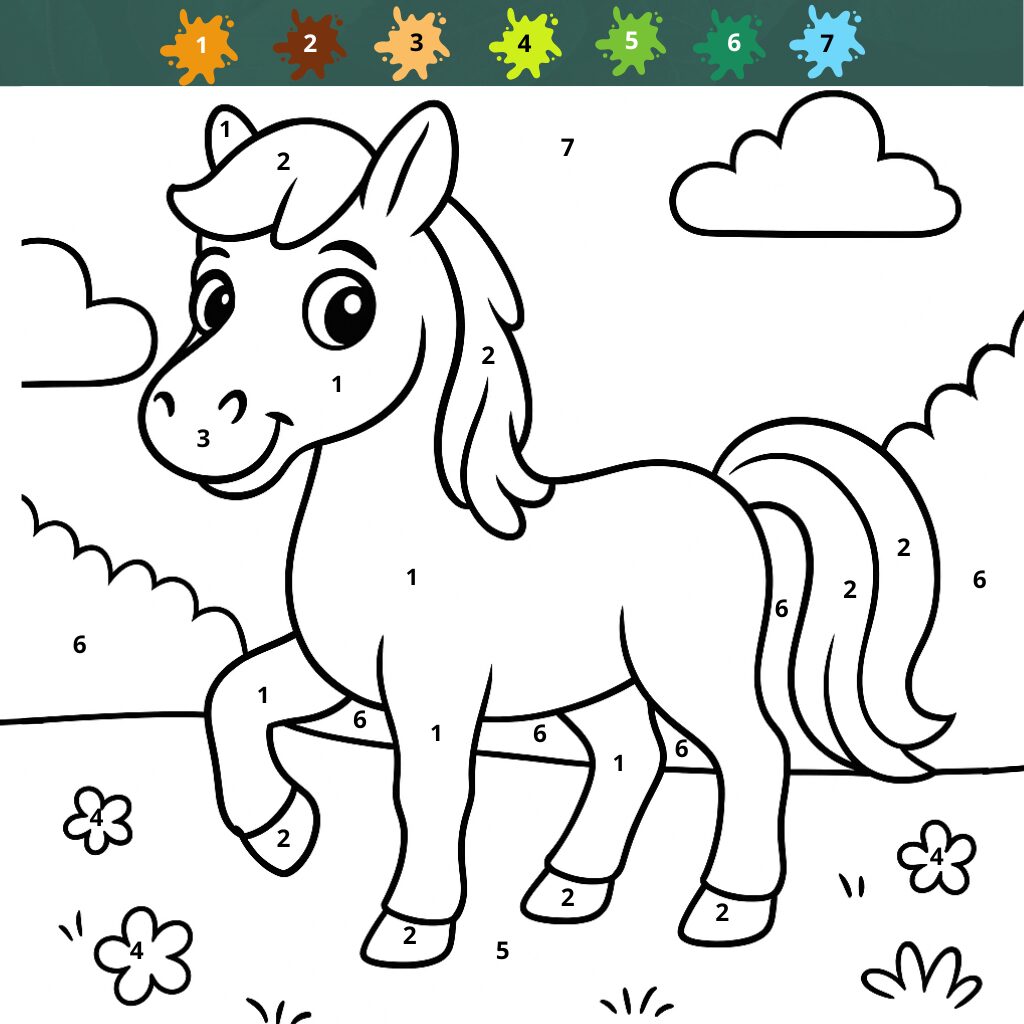 Coloriage de cheval mignon