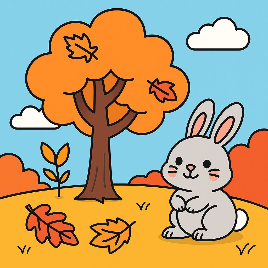 Herbst-Malseite mit Hase