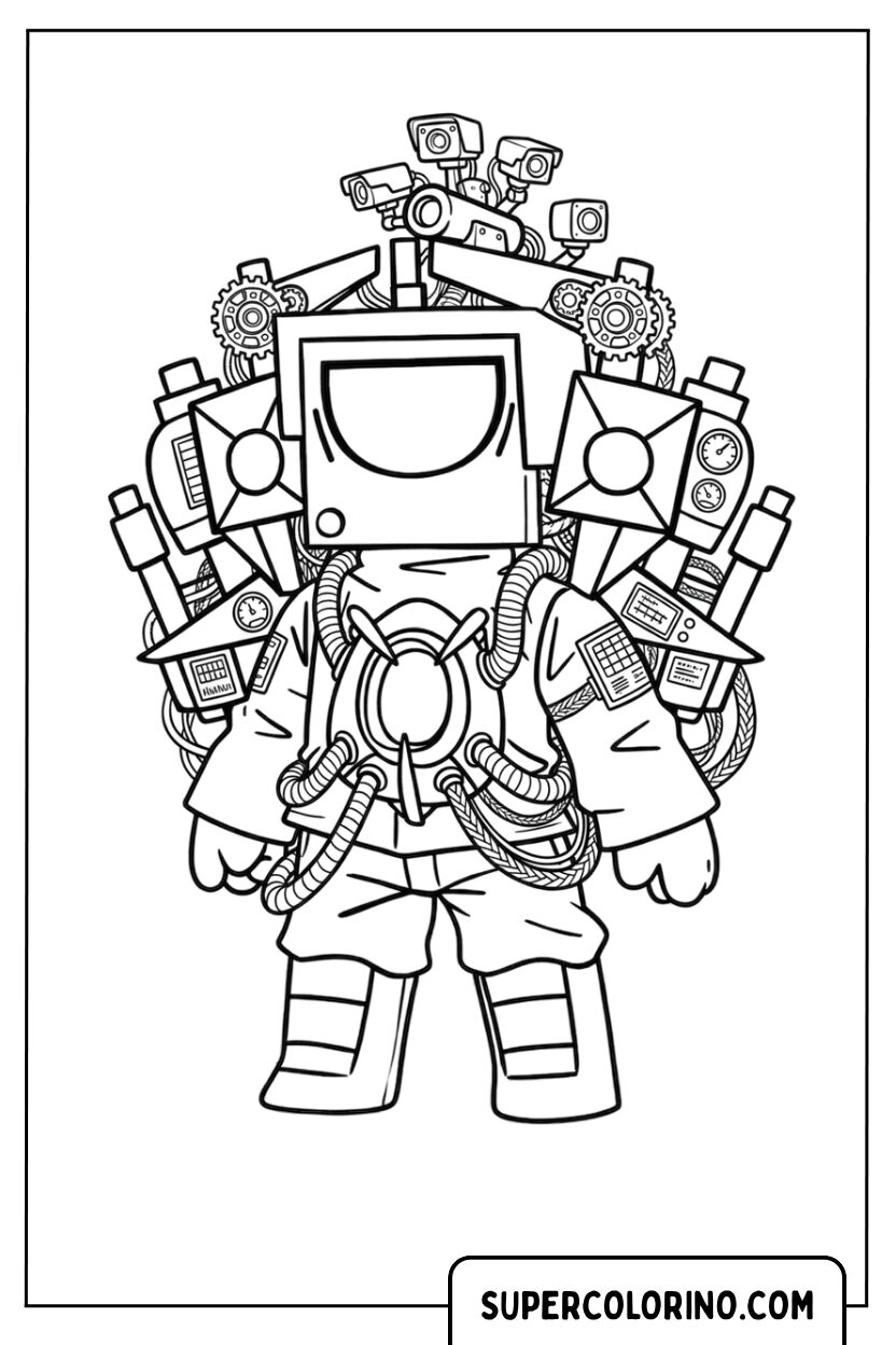 Disegno di Skibidi Toilet TV Man ultra robotico da colorare