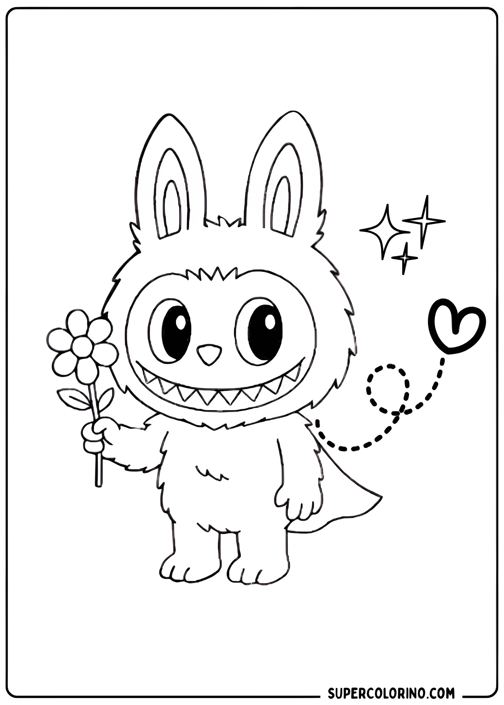 Labubu mit Blume