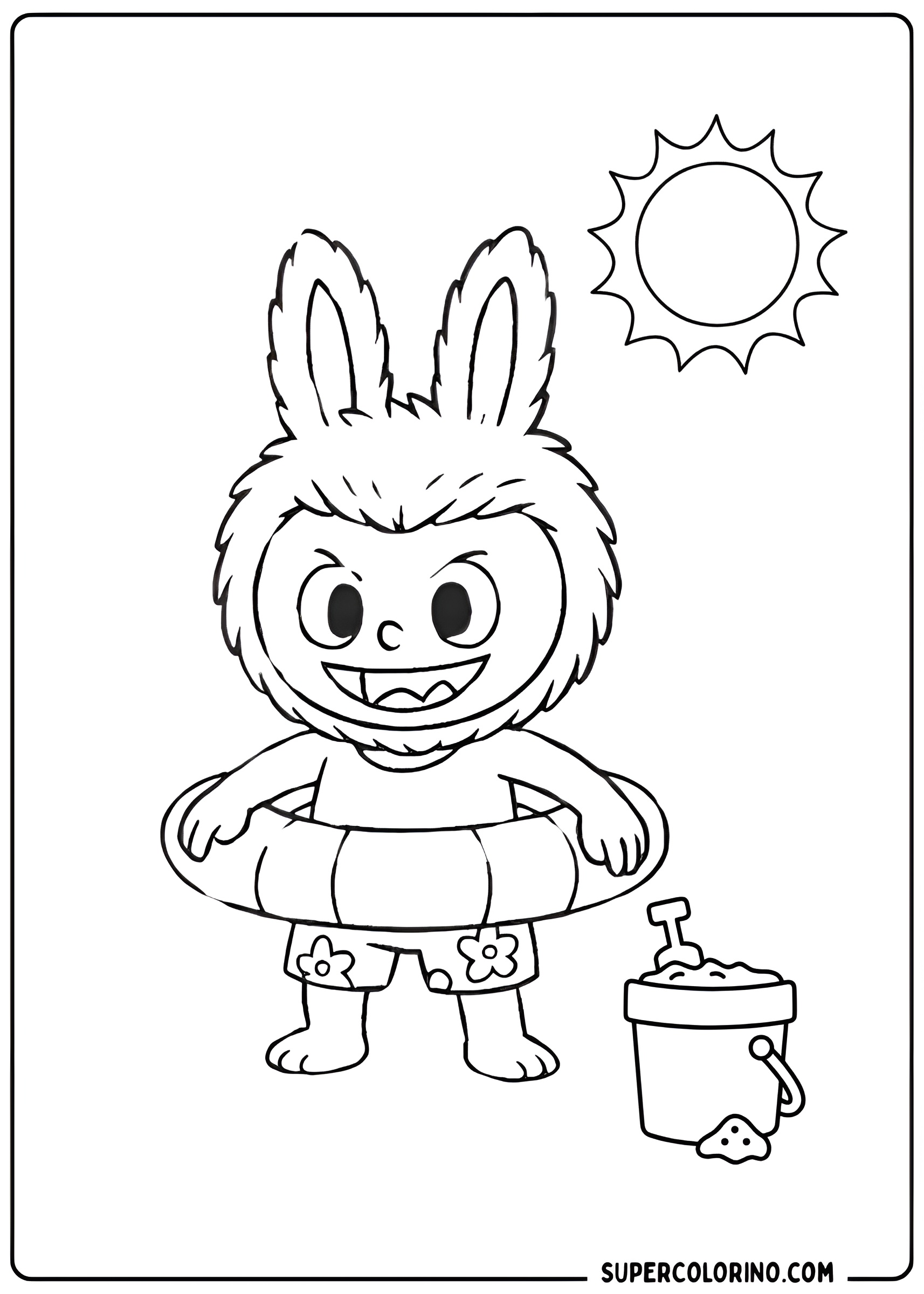Labubu auf dem Liegestuhl