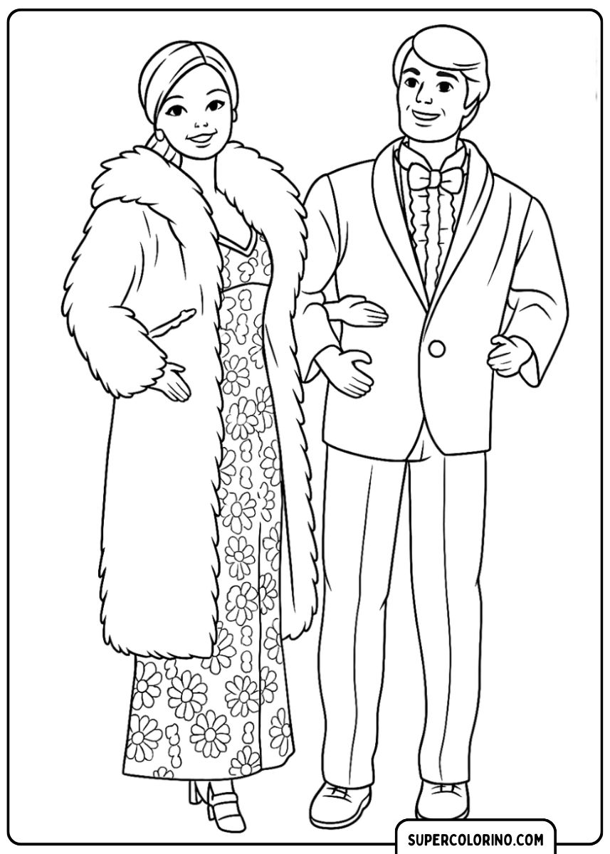 Barbie en Ken in elegante vintage kleding