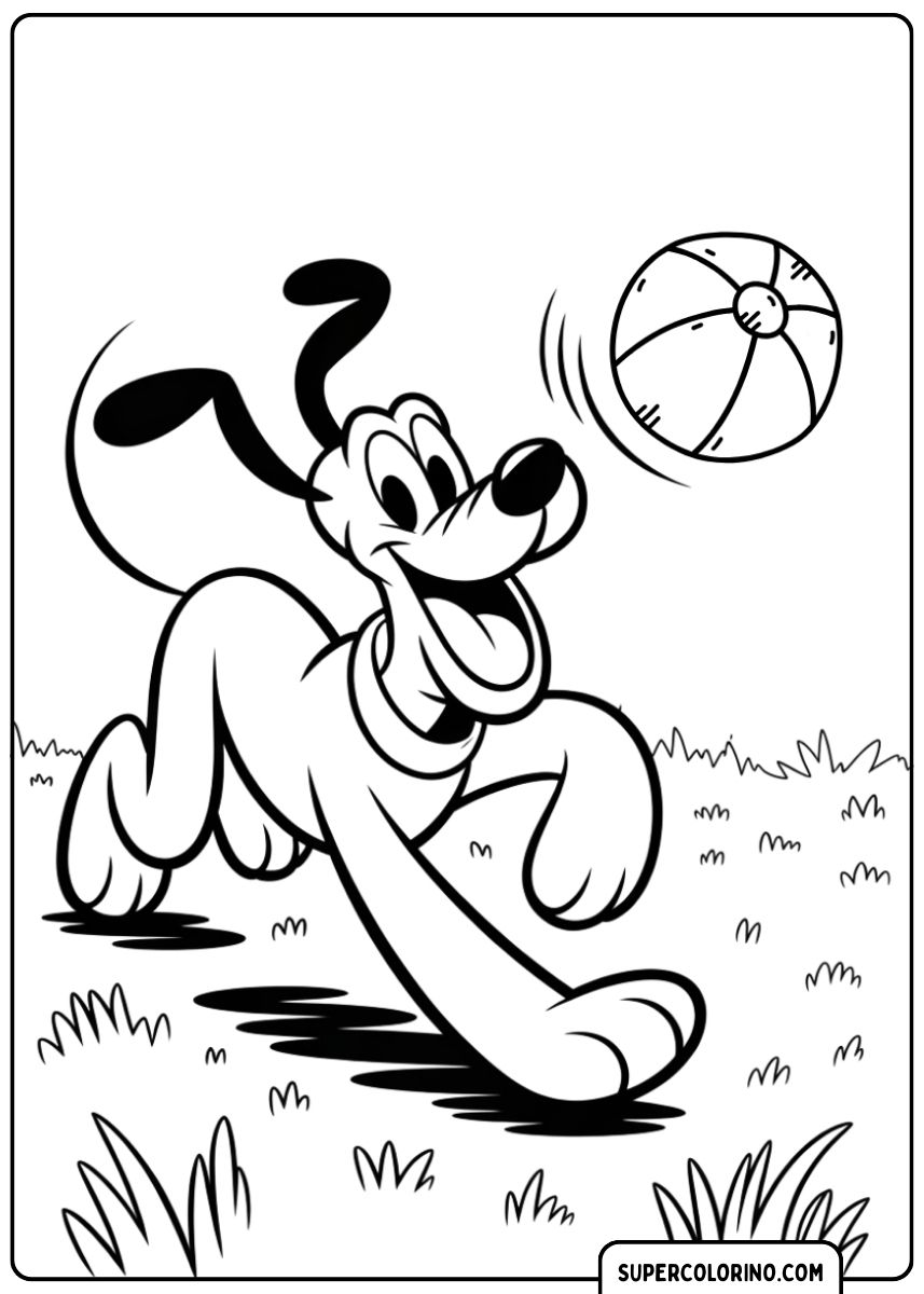 Malvorlage von Pluto, dem Disney-Hund.