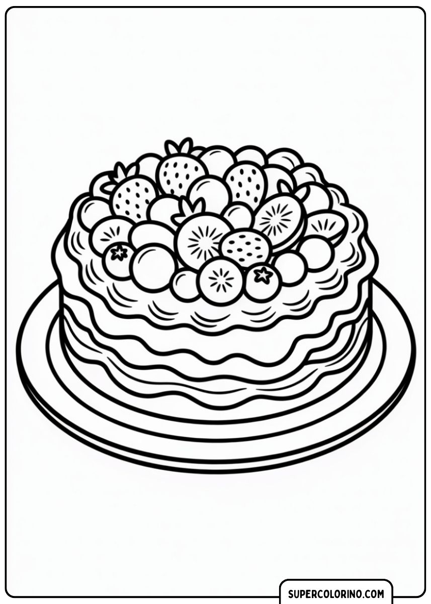 Kuchen mit gemischten Früchten.