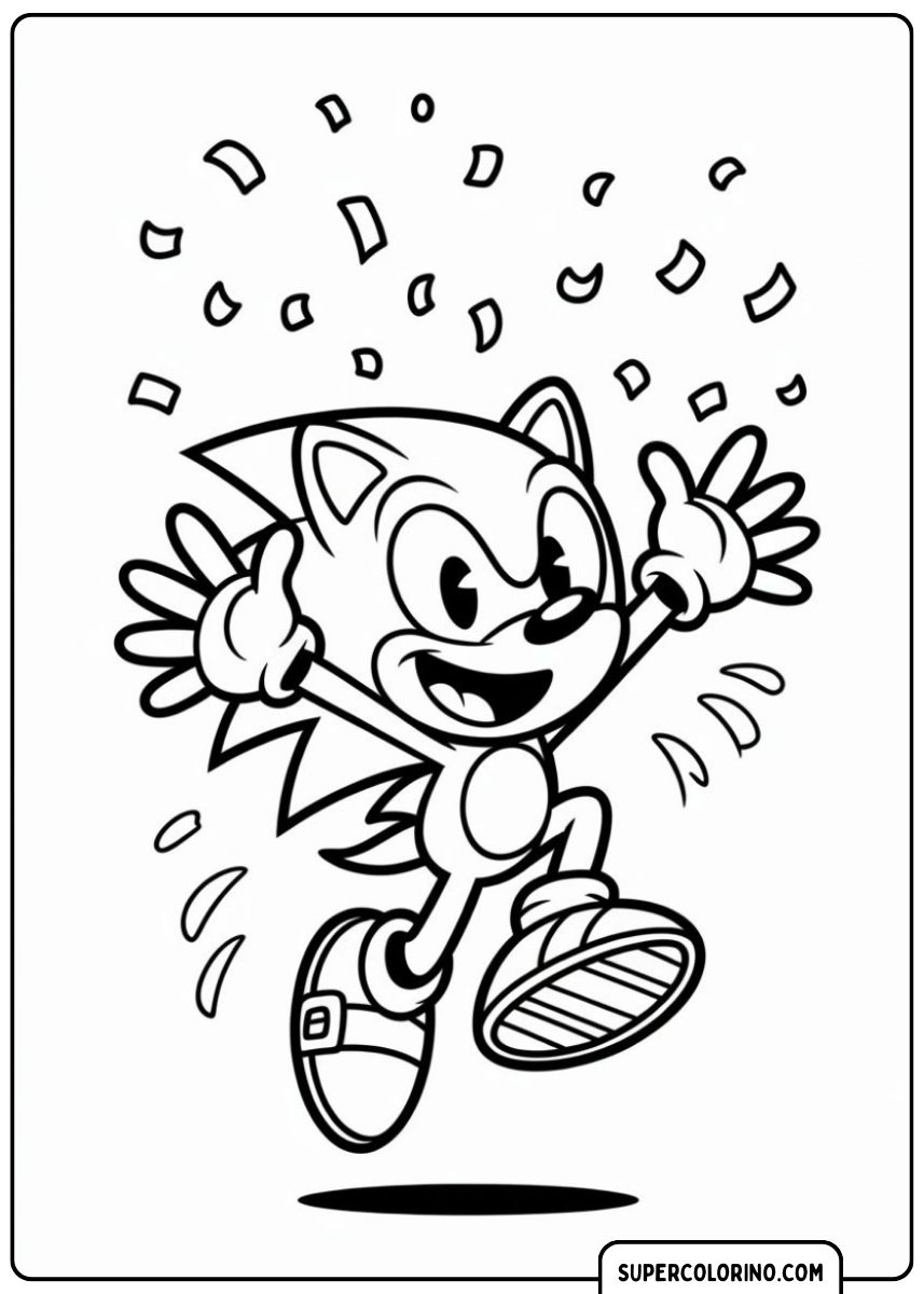 Sonic sourit joyeusement