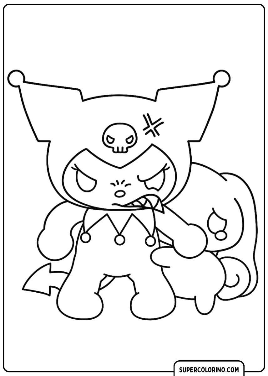 Ausmalbild: Verärgerter Kuromi.
