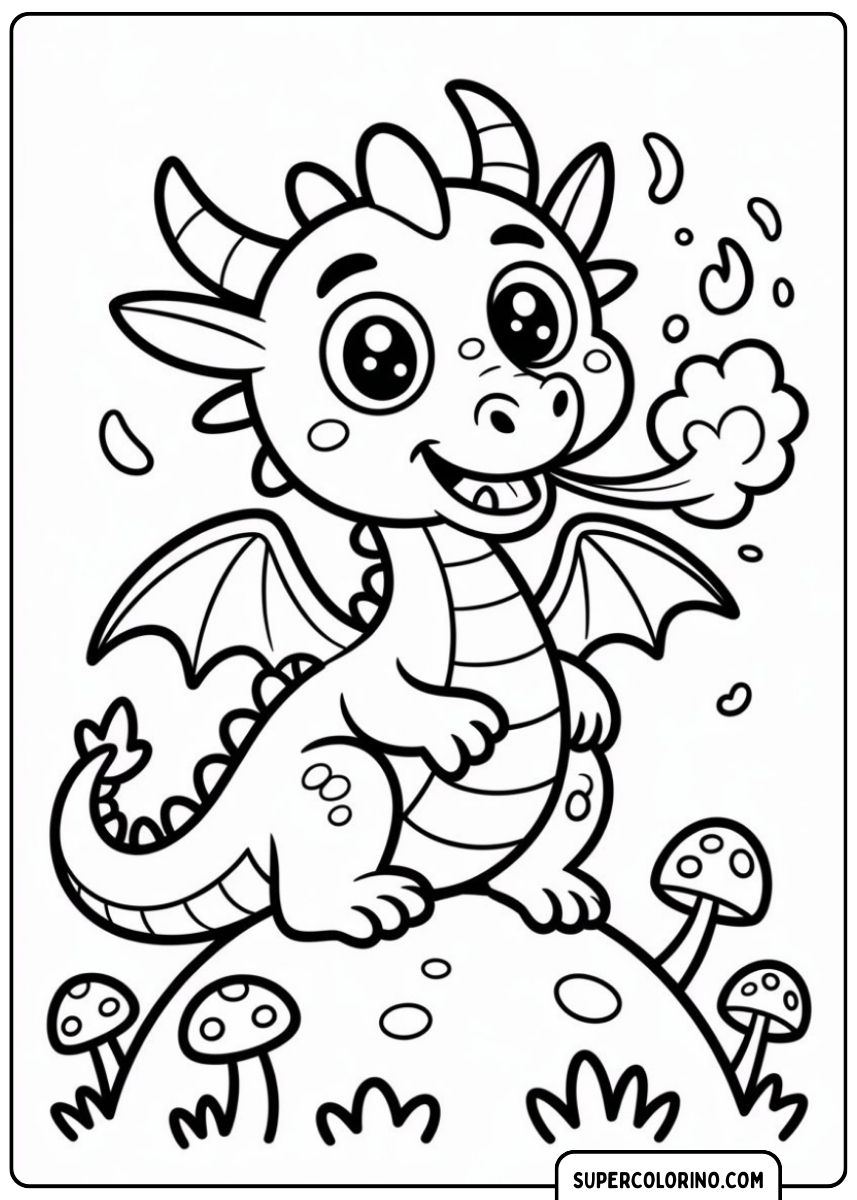 Ein lustiger Drache mit einem süßen Gesichtsausdruck.