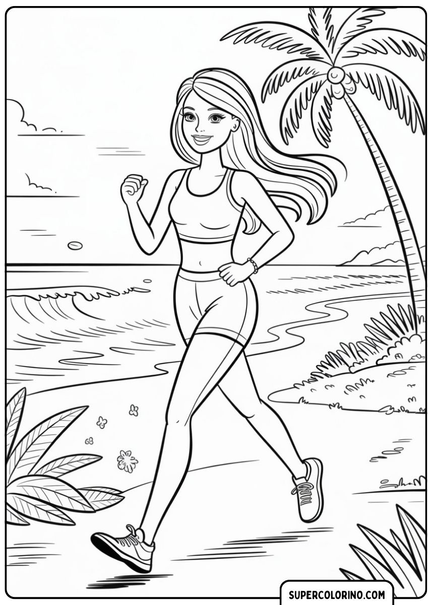 Barbie is aan het joggen