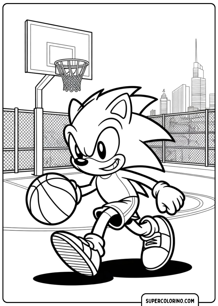 Sonic joue au basket