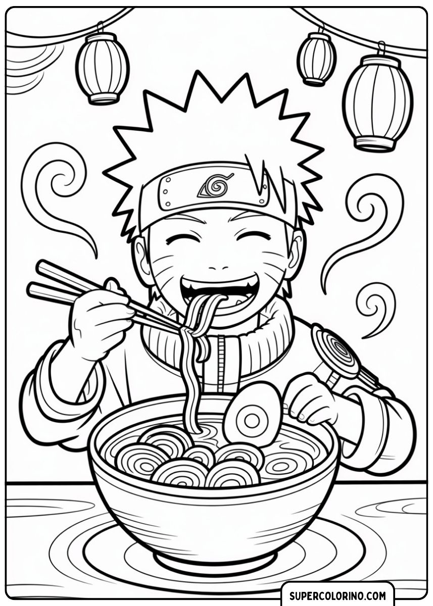 Naruto isst eine Schüssel Ramen