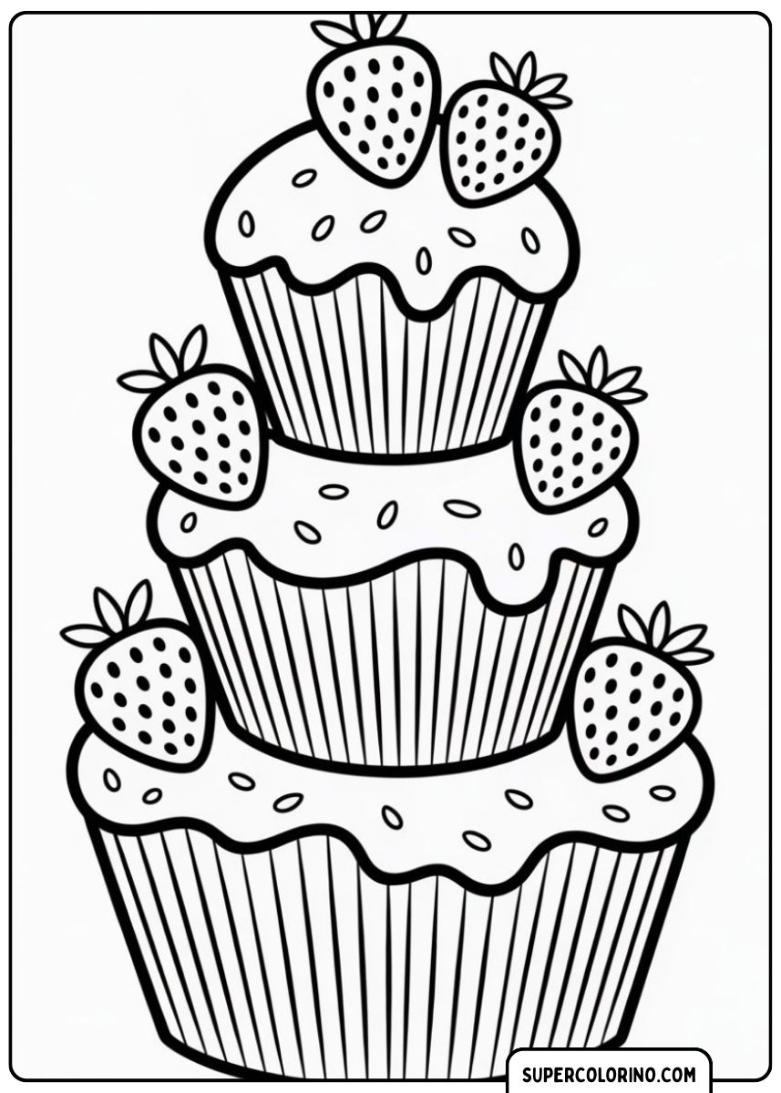 Kuchen mit Erdbeeren.