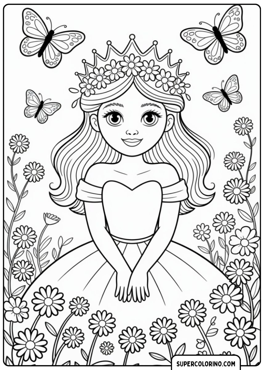Eine lächelnde Prinzessin im Abendkleid.