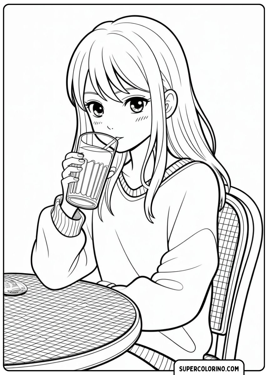 Ein Mädchen trinkt ein Glas erfrischendes Wasser.