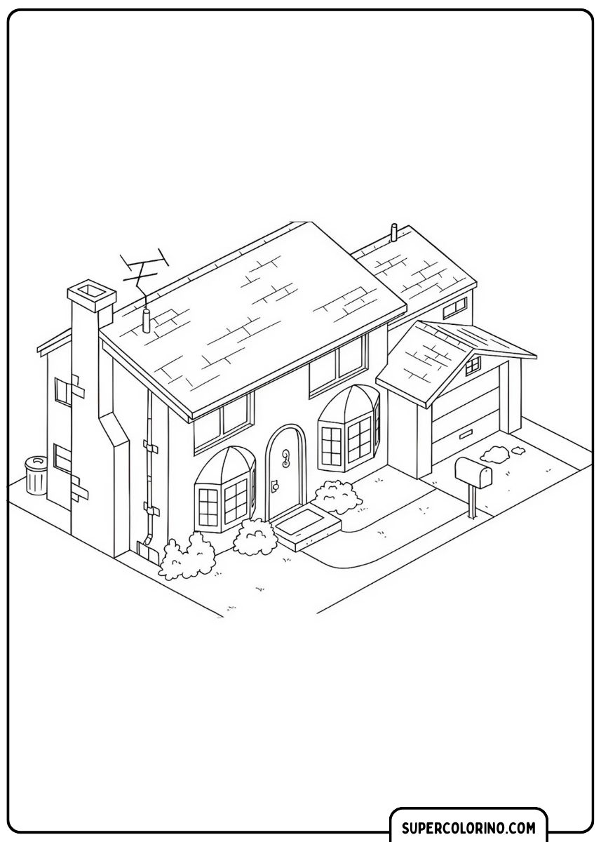 Landhaus umgeben von grünen Wiesen und Bäumen.