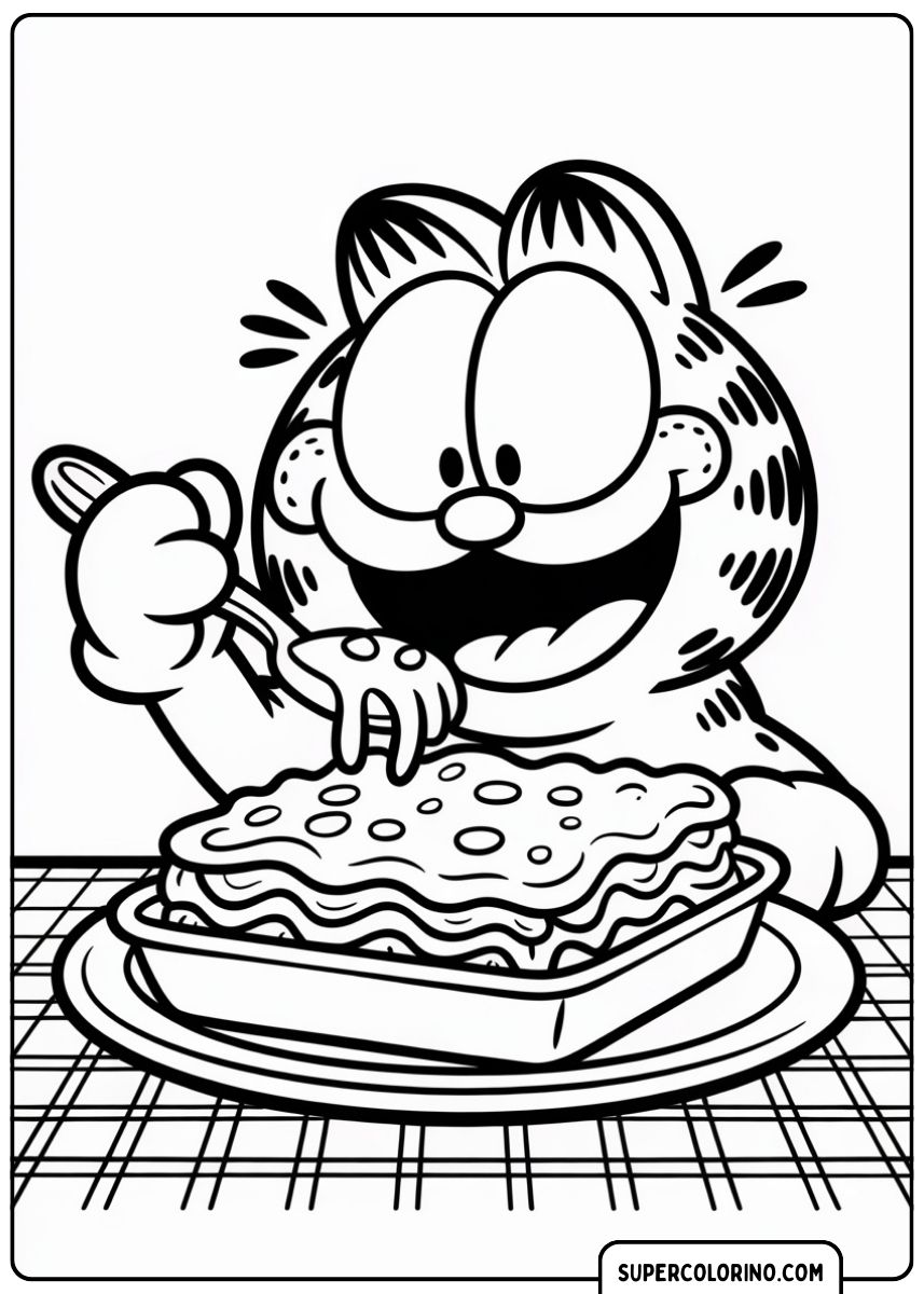 Garfield isst eine Lasagne
