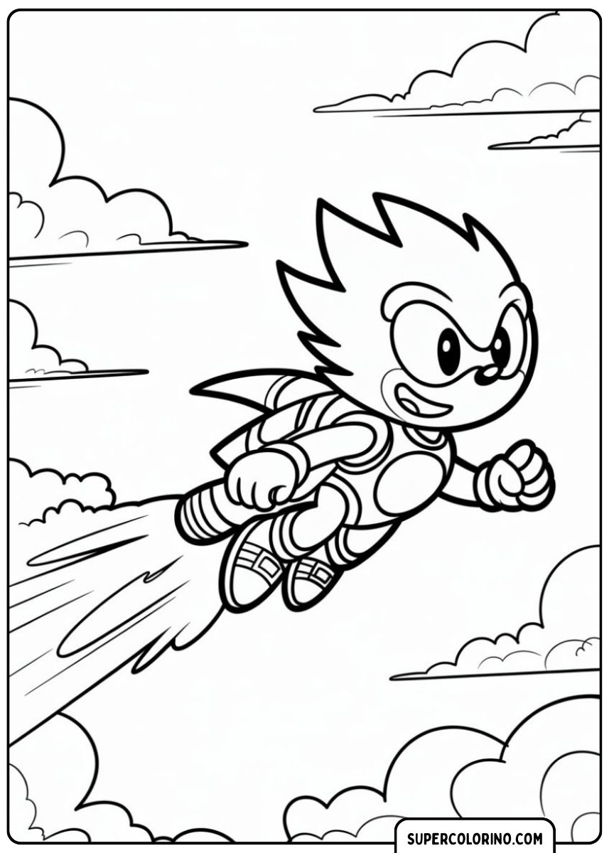 Sonic vole dans le ciel