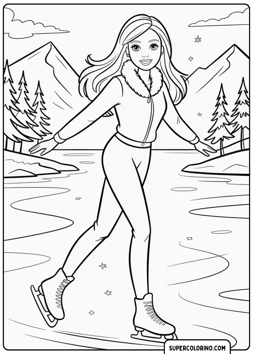 Barbie-ski's in de sneeuw
