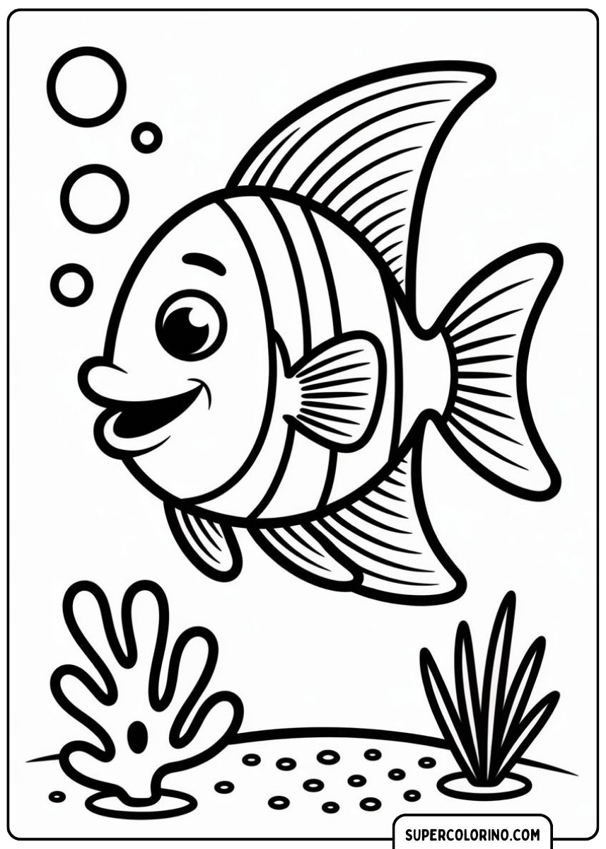 Un joli petit poisson nageant joyeusement.