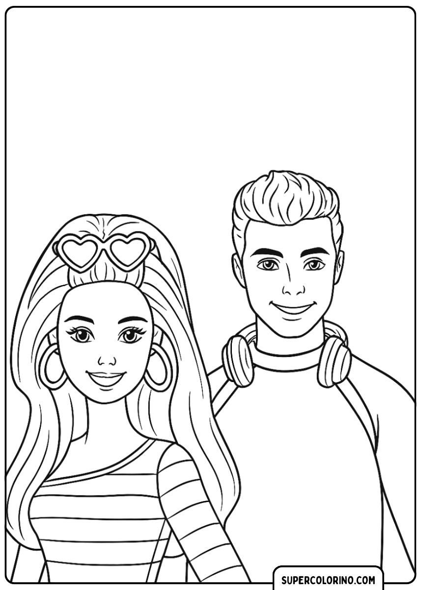 Barbie met hartjesbril en moderne Ken