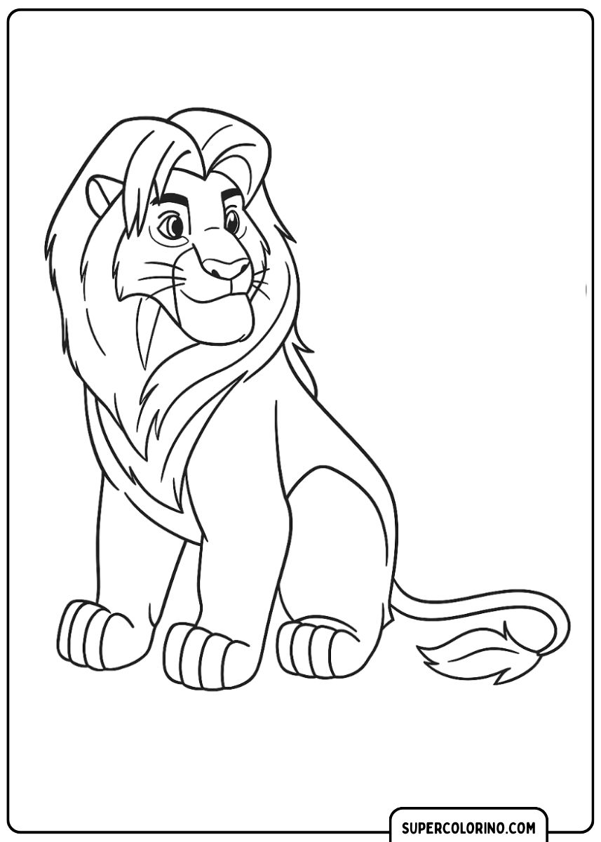 Ausmalbild: König der Löwen Mufasa