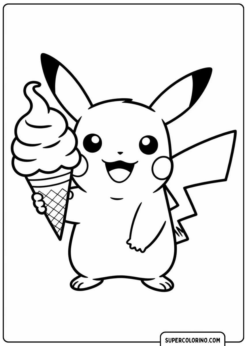 Pikachu isst süßes Eis
