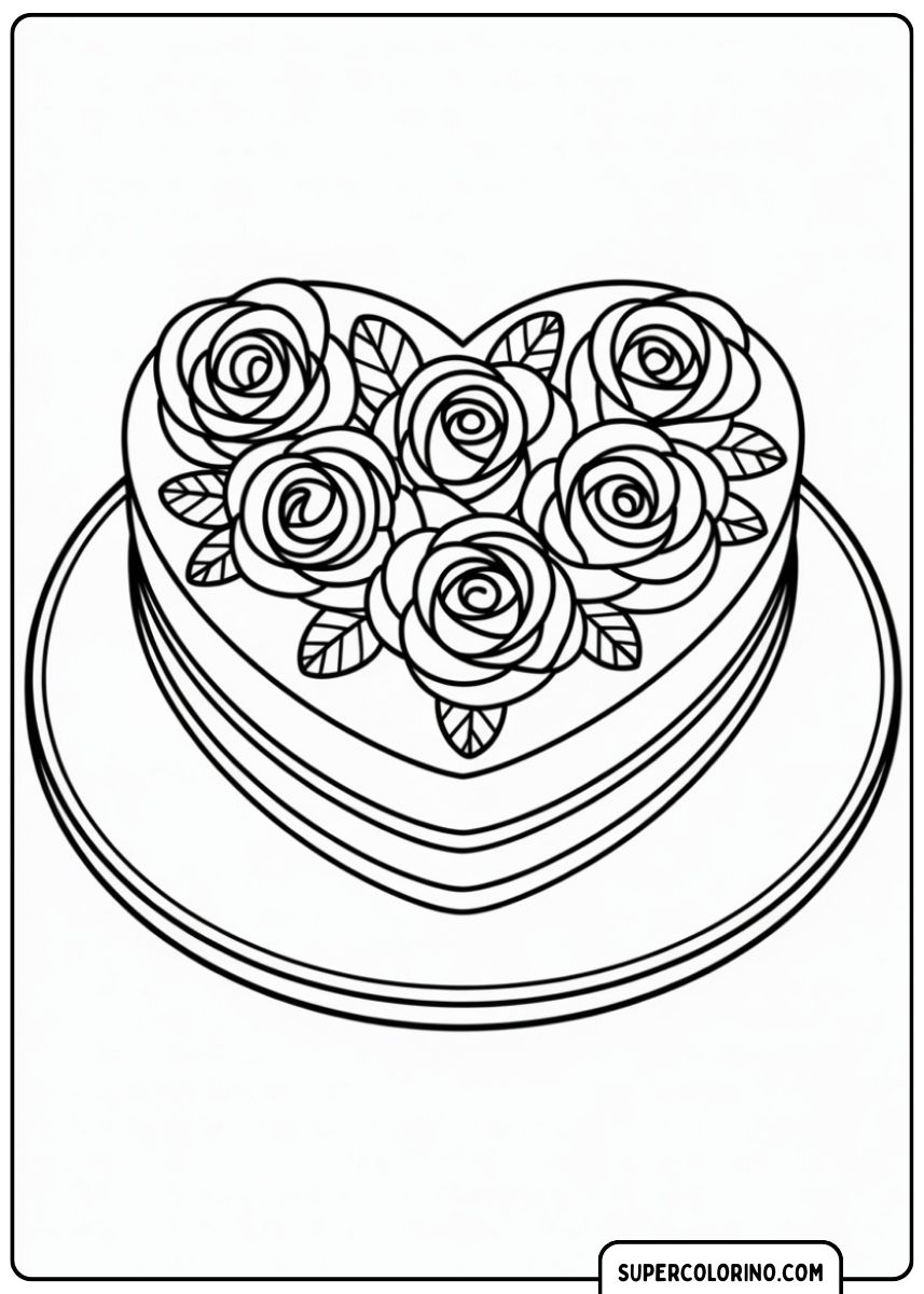 Herzförmiger Kuchen.