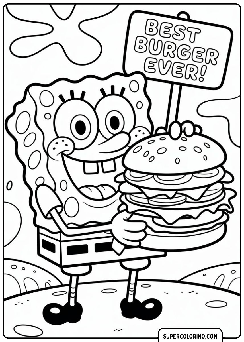 SpongeBob isst einen leckeren Hamburger