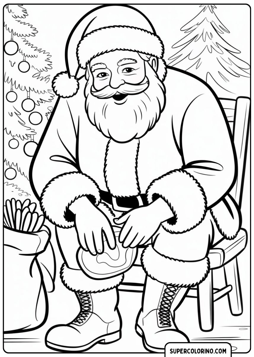 Der Weihnachtsmann ruht sich nach der Geburt aus.