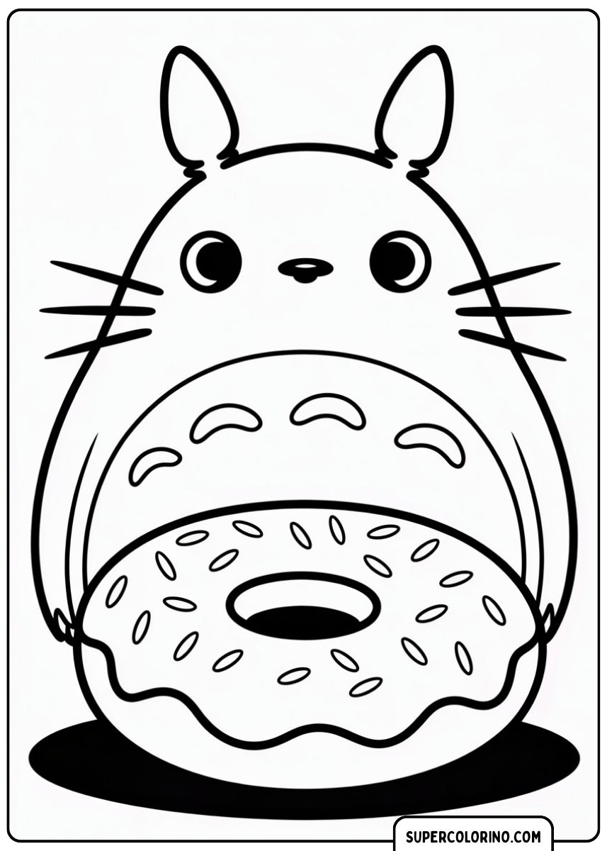 Totoro isst einen süßen Kuchen