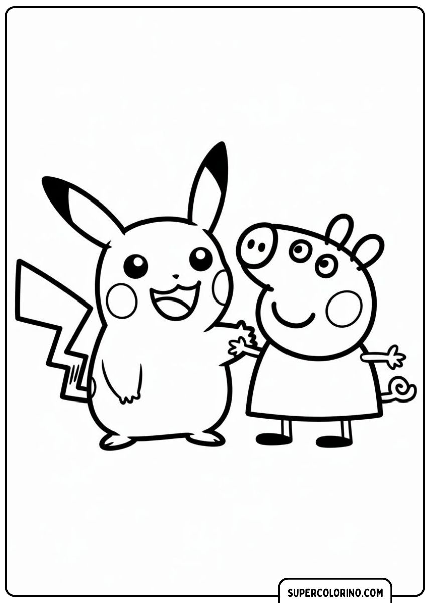 Pikachu met Peppa Pig.