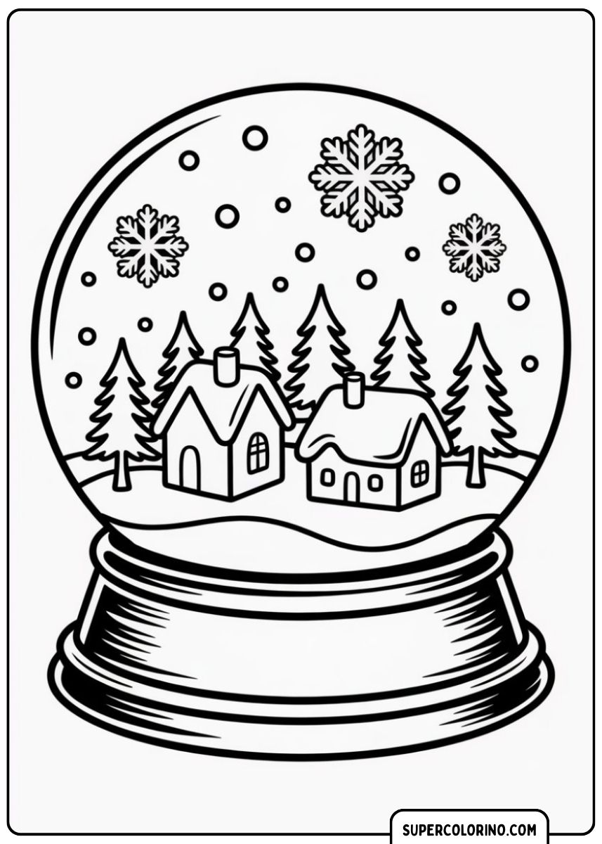 Boule de neige à colorier.